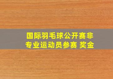 国际羽毛球公开赛非专业运动员参赛 奖金